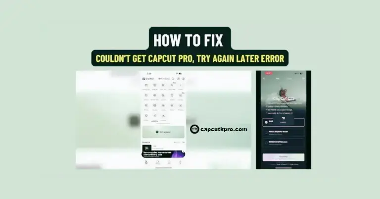 CapCut Pro Try Again Later
